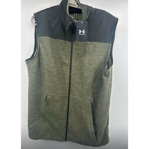 Under Armour Men's Grid Full Zip Pockets‎ Fleece Specialist Vest Green Large